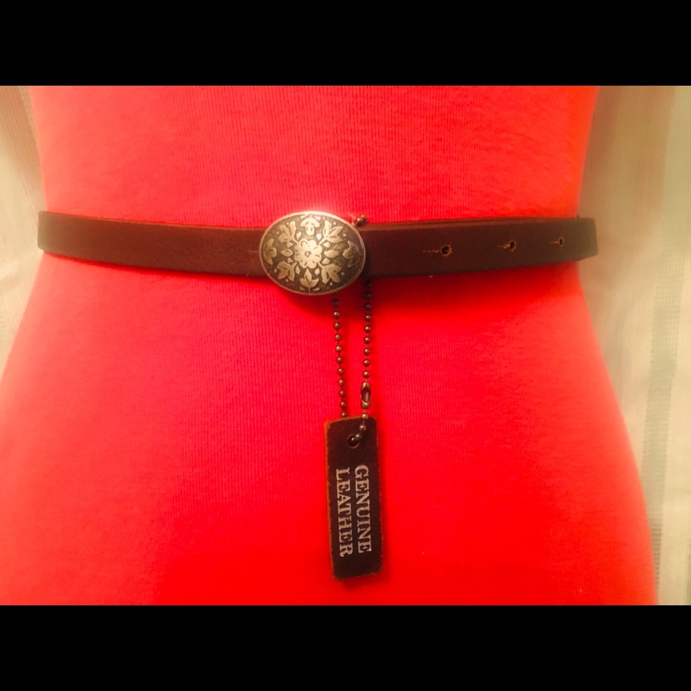 Leather Belt  🌺Floral Buckle 47l inches long
